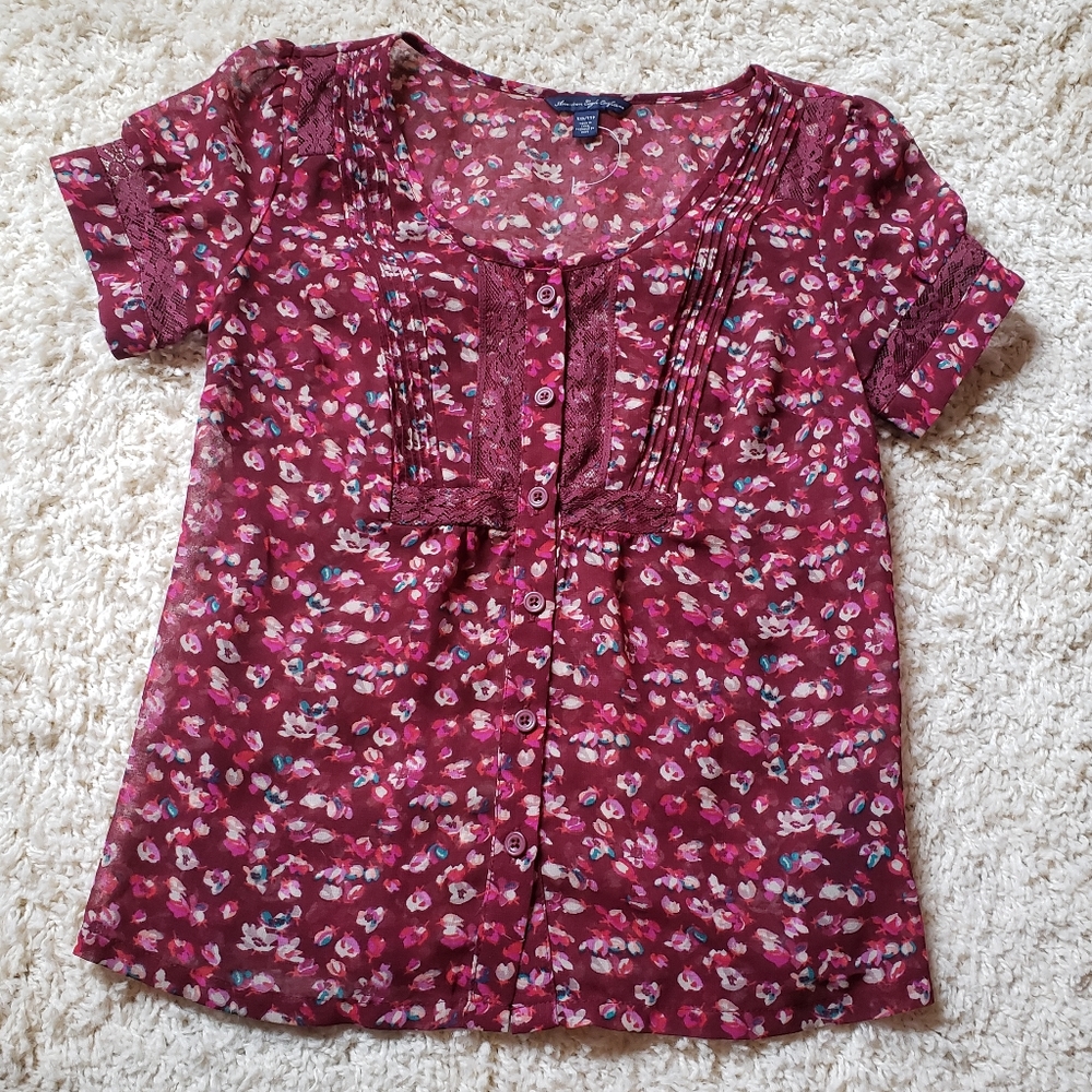 American Eagle Sheer Top sz XXS